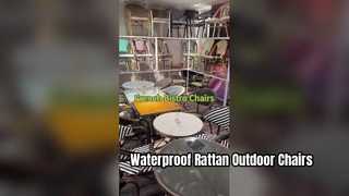 आउटडोर कैफे डाइनिंग वाटरप्रूफ गार्डन कुर्सियाँ फर्नीचर फ्रेंच रतन